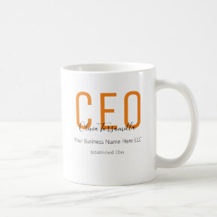 Caneca De Café Nome Orange Black CEO