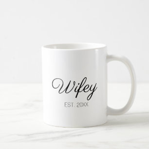 Caneca De Café Nome ou data do script personalizado da esposa do 