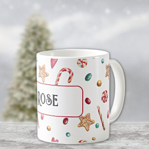 Caneca De Café Nome ou Monograma, Doces e Biscoitos 11oz
