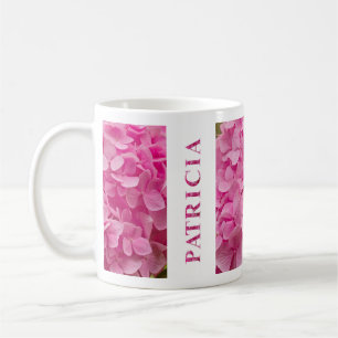 Caneca De Café Nome "Patricia" e Flor-Primavera Rosa