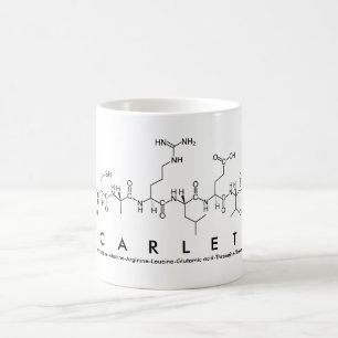 Caneca De Café Nome peptídeo escarlett