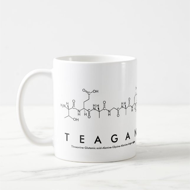 Caneca De Café Nome peptídico de Teagan (Esquerda)