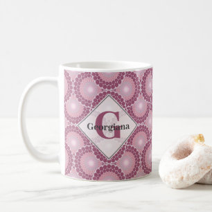 Caneca De Café Nome Personalizado 1920 Dot RADIANTE Dusky Rosa Do