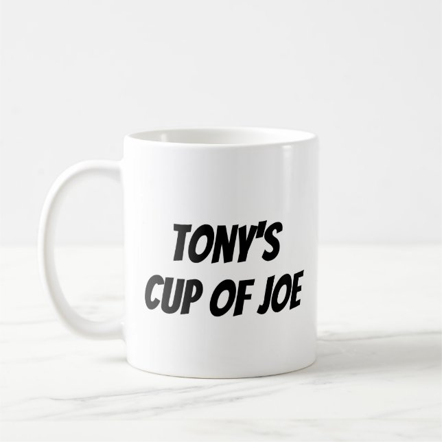 Caneca De Café Nome personalizado "A Taça do Tony de Joe" (Esquerda)