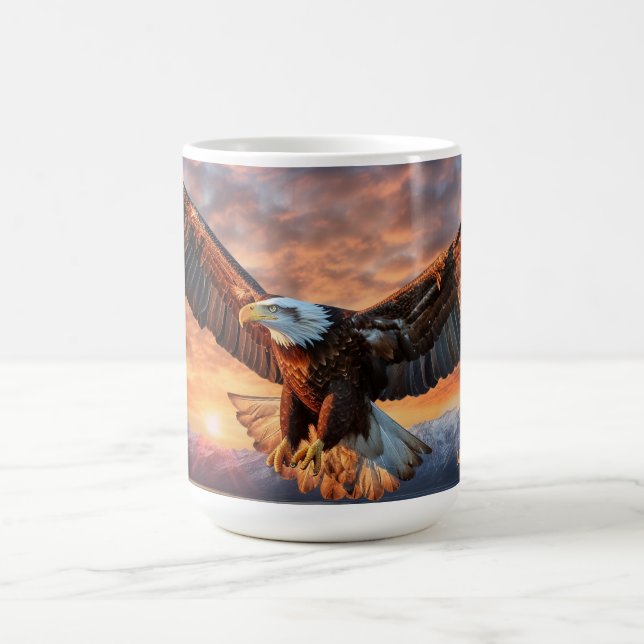 Caneca De Café Nome Personalizado Águia Americana (Centro)