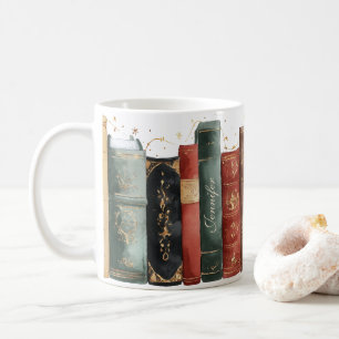 Caneca De Café Nome Personalizado Amante de Livros Antigos