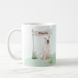 Caneca De Café Nome Personalizado Americano Staffordshire Terrier