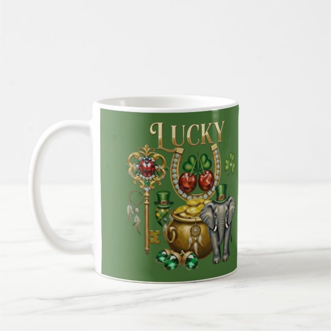 Caneca De Café Nome personalizado amuletos da sorte  (Esquerda)