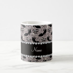 Caneca De Café Nome personalizado arcos de ricos de brilho pratea