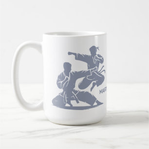 Caneca De Café Nome Personalizado & Artes Marciais em Texto