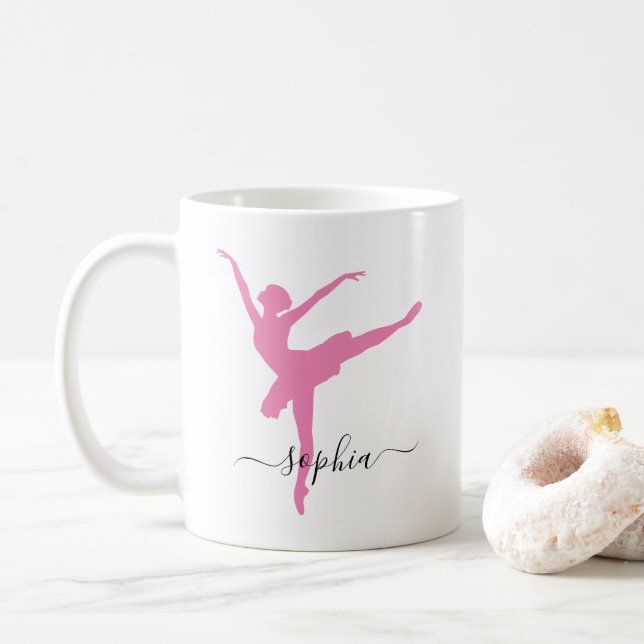 Caneca De Café Nome Personalizado Ballerina (Com Donut)