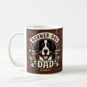 Caneca De Café Nome Personalizado Berner Dog Pai - Pai Bernês