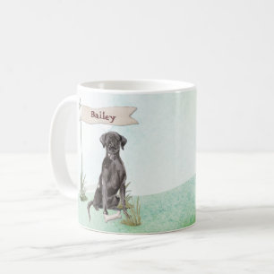 Caneca De Café Nome personalizado Black Lab Pet Dog