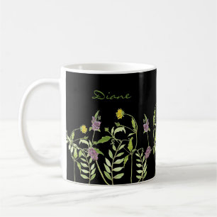 Caneca De Café Nome personalizado botânico moderno da moenda