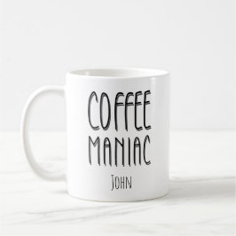 Caneca De Café Nome Personalizado Café Maniac - Engraçado