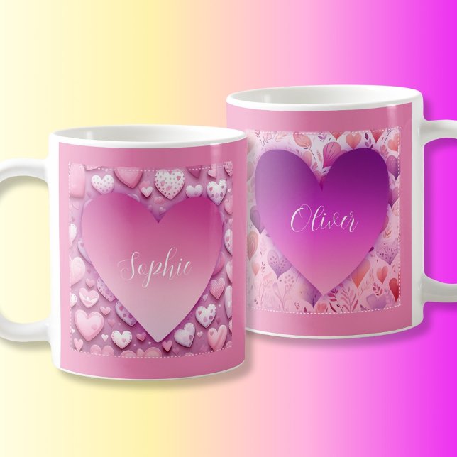 Caneca De Café Nome personalizado Cãibra cor-de-rosa (Criador carregado)