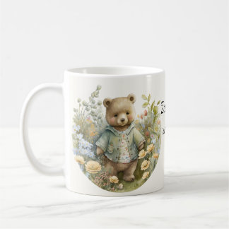 Caneca De Café Nome Personalizado Cama de Urso de Corda