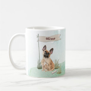 Caneca De Café Nome Personalizado Cão-De-Pé-De-Lã Francês