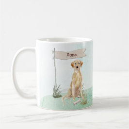 Caneca De Café Nome personalizado Cão de Pet Amarelo do Laboratór