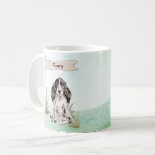 Caneca De Café Nome Personalizado Cão Pet Cocker Spaniel