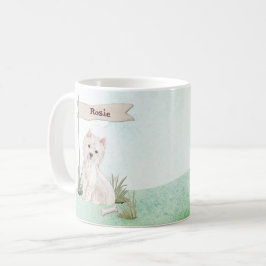 Caneca De Café Nome Personalizado Cão Pet Westie