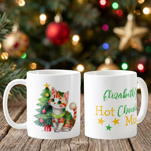 Caneca De Café Nome personalizado chocolate quente verde amarelo
