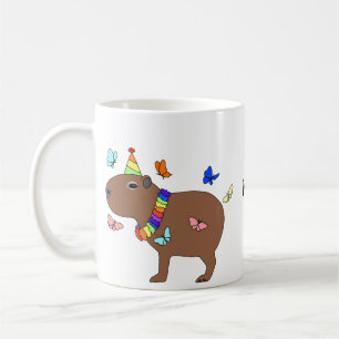 Caneca De Café Nome personalizado da capybara, engraçada e engraç