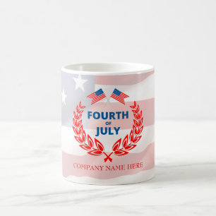 Caneca De Café Nome Personalizado Da Empresa 4 De Julho Patriótic
