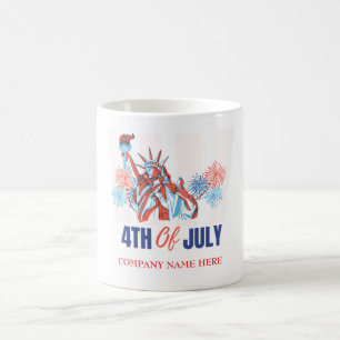 Caneca De Café Nome Personalizado Da Empresa 4 De Julho Patriótic