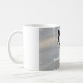Caneca De Café Nome personalizado da foto do buldogue e do
