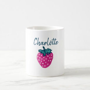 Caneca De Café Nome Personalizado da Fruta de Morango Cujo