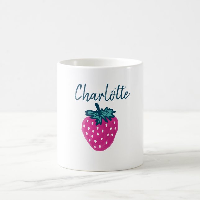 Caneca De Café Nome Personalizado da Fruta de Morango Cujo (Centro)
