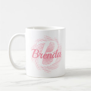 Caneca De Café Nome Personalizado da Letra Inicial Rosa