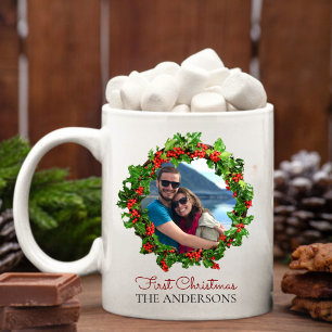 Caneca De Café Nome Personalizado da Primeira Família de Fotos de