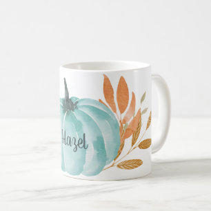 Caneca De Café Nome Personalizado da Pumpkin Botânica da Colheit