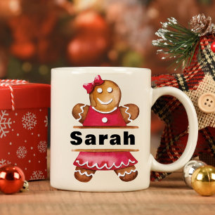Caneca De Café Nome Personalizado da Rapariga Gingerpão Natal