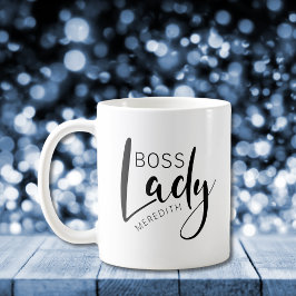 Caneca De Café Nome Personalizado Dama do Chefe Mug Café