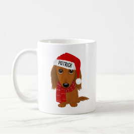 Caneca De Café Nome Personalizado de Cão Cachshund Papais noeis C
