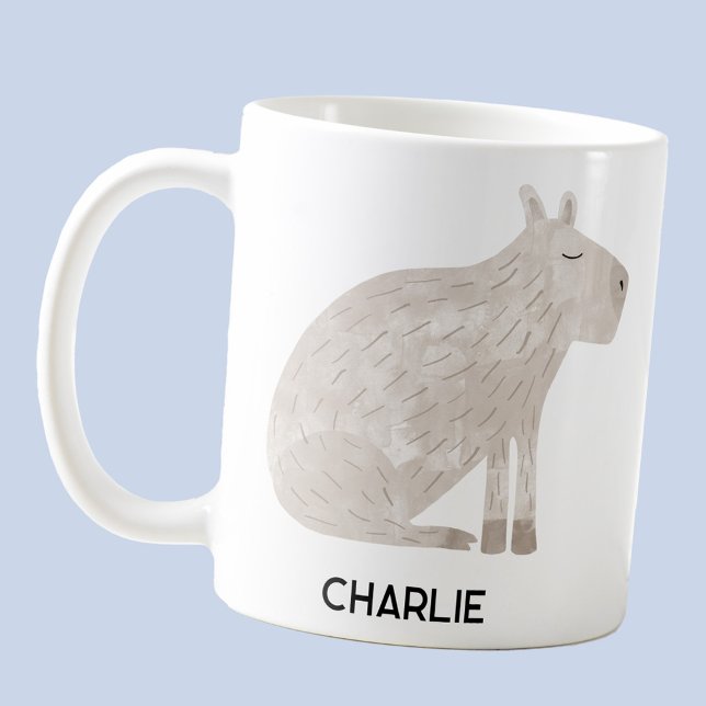 Caneca De Café Nome Personalizado de Capybara (Fun capybara personalized custom name coffee mug)