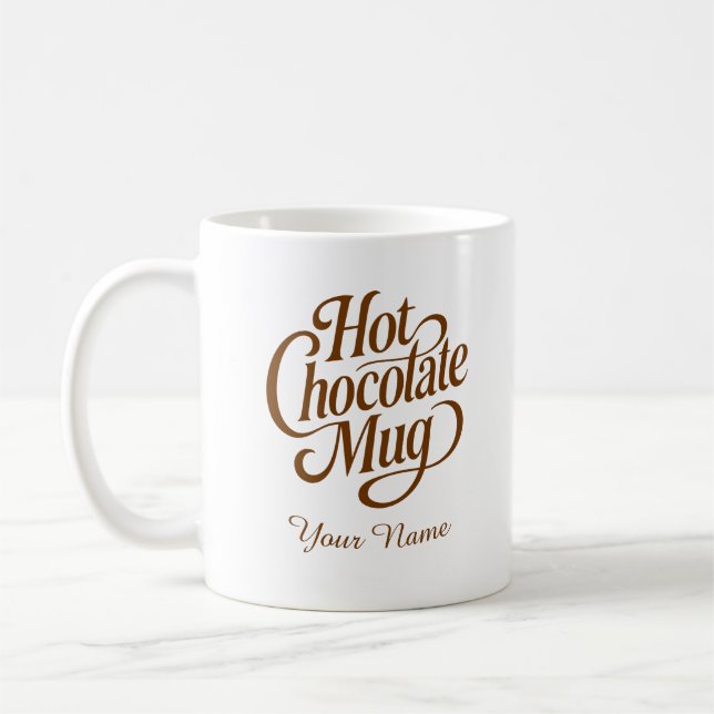 Caneca De Café Nome Personalizado de Chocolate Quente  (Esquerda)