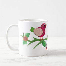 Caneca De Café Nome Personalizado de Colagem de Aves Mug