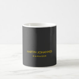 Caneca De Café Nome Personalizado de Cor Preta a Cor Dourada do E