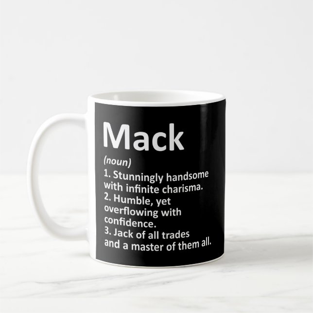 Caneca De Café Nome Personalizado de Definição de Mack (Esquerda)