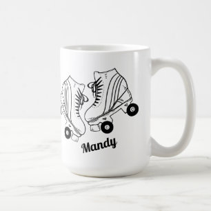 Caneca De Café Nome Personalizado de Desenho do Cilindro Minimali