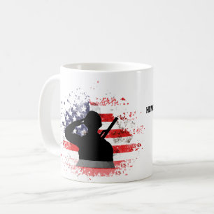 Caneca De Café Nome Personalizado de Mug do Dia de Veteranos Pers