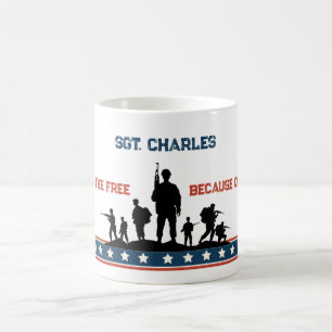 Caneca De Café Nome Personalizado de Mug do Dia de Veteranos Pers