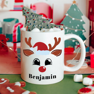 Caneca De Café Nome Personalizado de Natal para o Menino das Rebe