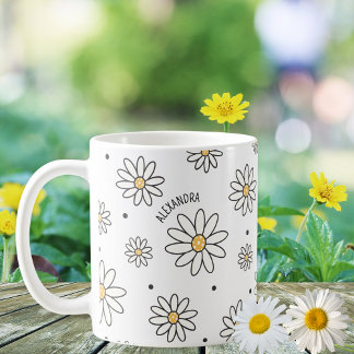 Caneca De Café Nome Personalizado de Pontos e Visitas Adoráveis