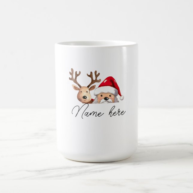 Caneca De Café Nome Personalizado de Previsão de Natal (Centro)