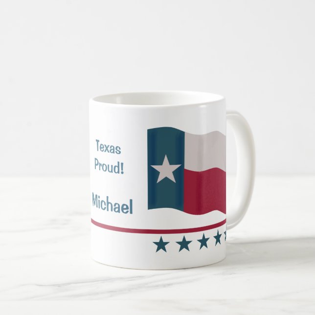 Caneca De Café Nome Personalizado de Sinalizador de Estrela Solit (Frente Esquerda)